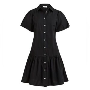 J.Crew Factory Bubble Sleeve Mini Shirt Dress in Black